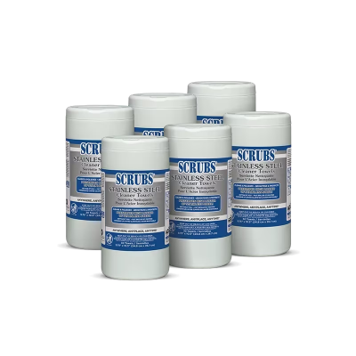 Scrubs® Stainless Steel Cleaner Wipe 6/Case