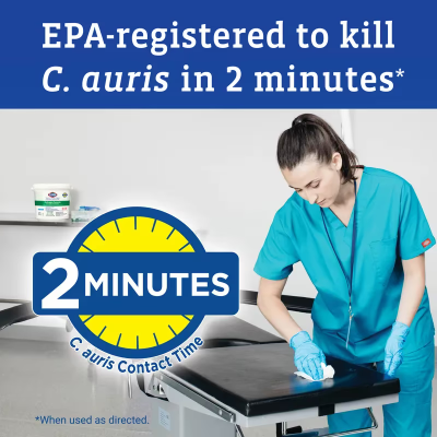 Clorox Healthcare® Hydrogen Peroxide Unscented One-Step Disinfectant Multi Surface Wipe 155 Count/Pack 6 Packs/Case