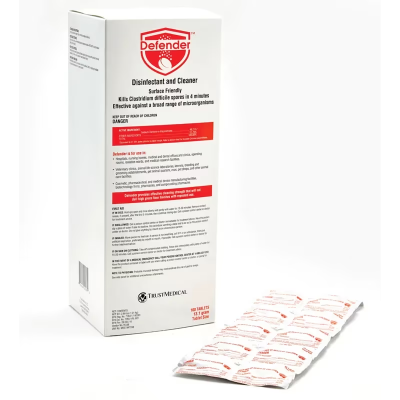 Defender® Mild Scent Disinfectant Cleaner Multi Surface Tablet Sporicidal 100 Count/Pack 5 Packs/Case 500 Count/Case