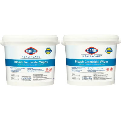 Clorox Healthcare® Bleach Germicidal Unscented One-Step Disinfectant Multi Surface Wipe 110 Count/Pack 2 Packs/Case