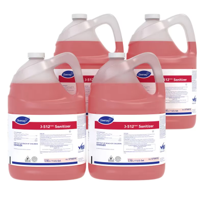 J-512 Food Service Sanitizer 1 GAL Multi Surface Liquid Concentrate Quat Kosher 4/Case