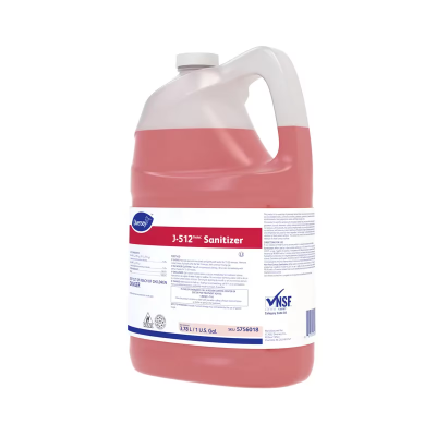 J-512 Food Service Sanitizer 1 GAL Multi Surface Liquid Concentrate Quat Kosher 4/Case