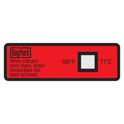 Dishwasher Temp Label Red 160 Degrees F 24/Pack