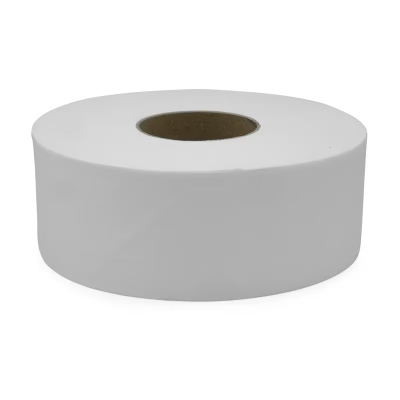 Victoria Bay Toilet Paper & Tissue Roll 3.3IN X1000FT 2PLY Virgin Paper White Embossed Jumbo Jr (JRT) 12 Rolls/Case