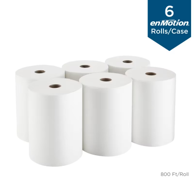 enMotion® Roll Paper Towel 10X10 IN 800 FT 1PLY White Standard Roll 8IN Roll 6/Case