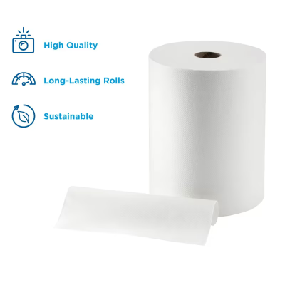 enMotion® Roll Paper Towel 10X10 IN 800 FT 1PLY White Standard Roll 8IN Roll 6/Case