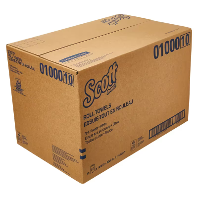 Scott® Roll Paper Towel 8X8 IN 1000 FT White Hardwound Core 1000 Sheets/Roll 12 Rolls/Case 12000 Sheets/Case