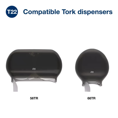 Tork Toilet Paper & Tissue Roll T22 3.36IN X1000FT 2PLY White Jumbo (JRT) Universal Refill 12 Rolls/Case