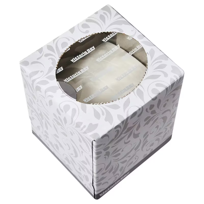 Victoria Bay Facial Tissue 2PLY Virgin Pulp White Cube Box 90 Sheets/Pack 36 Packs/Case
