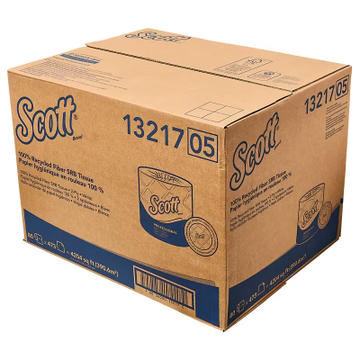 Scott® Essential Toilet Paper & Tissue Roll 4X4 IN 2PLY White Core Standard (SRB) 473 Sheets/Roll 80 Rolls/Case