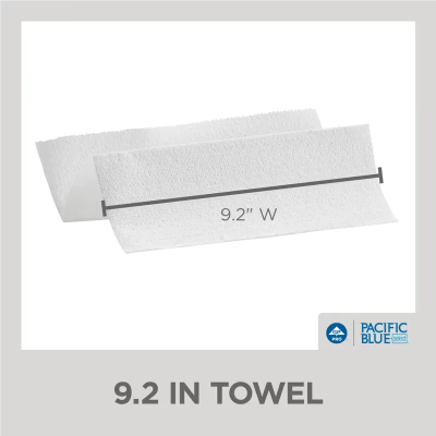 Pacific Blue Select Folded Paper Towel 9.2X9.4 IN 2PLY White 1/2 Fold 125 Sheets/Pack 16 Packs/Case 2000 Sheets/Case