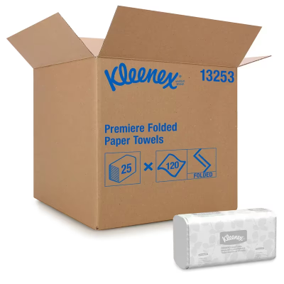 Kleenex® ScottFold Folded Paper Towel 7.8X12.4 IN White 120 Sheets/Pack 25 Packs/Case 3000 Sheets/Case