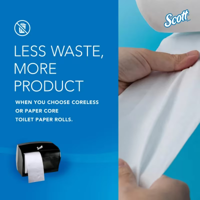 Scott® Essential Toilet Paper Dispenser 11X7.63X6 IN Wall Mount Black 2-Roll Coreless 1/Each