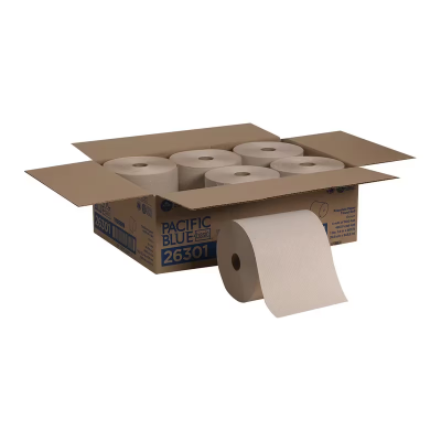 Pacific Blue Basic Roll Paper Towel 7.8X7.875 IN 800 FT 1PLY Kraft Standard Roll EPA Indicator 6/Case