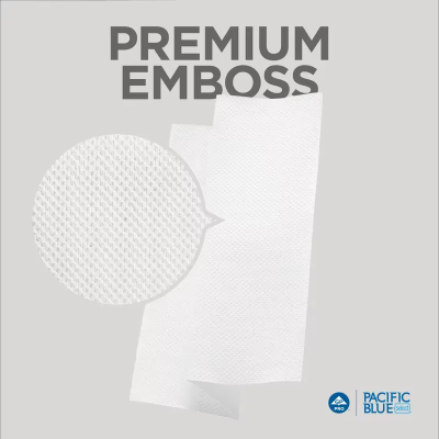 Pacific Blue Select Folded Paper Towel 9.4X9.2 IN 1PLY White 1/2 Fold 250 Sheets/Pack 16 Packs/Case 4000 Sheets/Case