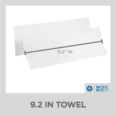 Pacific Blue Select Folded Paper Towel 9.4X9.2 IN 1PLY White 1/2 Fold 250 Sheets/Pack 16 Packs/Case 4000 Sheets/Case