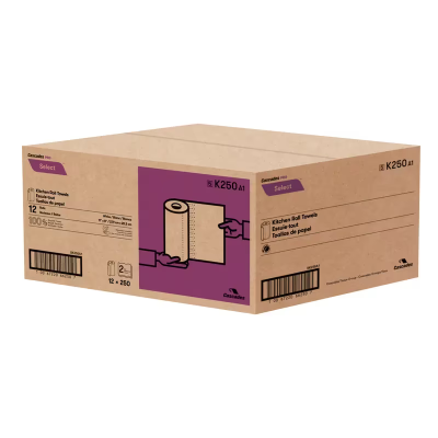 Cascades PRO Household & Kitchen Roll Paper Towel Jumbo 2PLY 250 Sheets/Pack 12 Packs/Case 3000 Sheets/Case