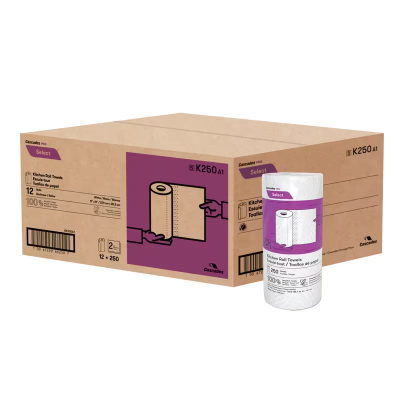 Cascades PRO Household & Kitchen Roll Paper Towel Jumbo 2PLY 250 Sheets/Pack 12 Packs/Case 3000 Sheets/Case