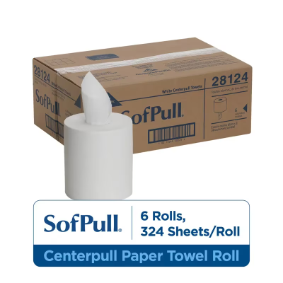 Sofpull® Roll Paper Towel 14.8X7.8 IN 1PLY White Centerpull 324 Sheets/Roll 6 Rolls/Case 1944 Sheets/Case