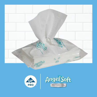 Angel Soft Professional® Facial Tissue 7.8X8.3 IN 2PLY White 1/2 Fold 96 Sheets/Pack 54 Packs/Case 5184 Sheets/Case
