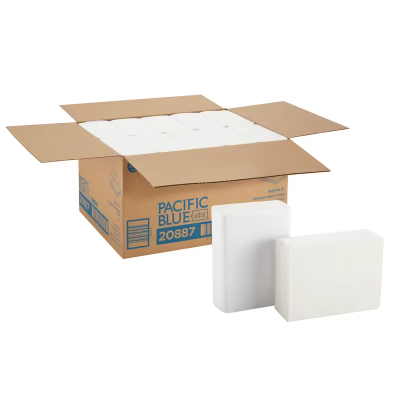 Pacific Blue Ultra™ Folded Paper Towel 10.2X10.8 IN 1PLY White 1/2 Fold 220 Sheets/Pack 10 Packs/Case 2200 Sheets/Case