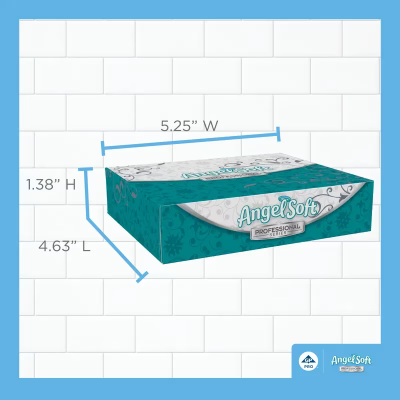 Angel Soft Professional® Facial Tissue 8X5 IN 2PLY White 1/2 Fold 50 Sheets/Pack 60 Packs/Case 3000 Count/Case
