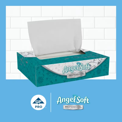 Angel Soft Professional® Facial Tissue 8X5 IN 2PLY White 1/2 Fold 50 Sheets/Pack 60 Packs/Case 3000 Count/Case