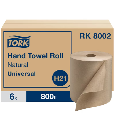 Tork Roll Paper Towel H21 7.875IN X800FT White Standard Roll Embossed Refill 1.925IN Core Diameter 6 Rolls/Case