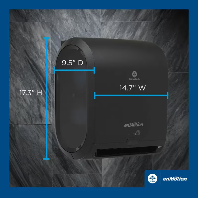 enMotion® Paper Towel Dispenser 9.5X14.7X17.3 IN Wall Mount Black 1-Roll Touchless Automatic 10IN Roll 1/Case