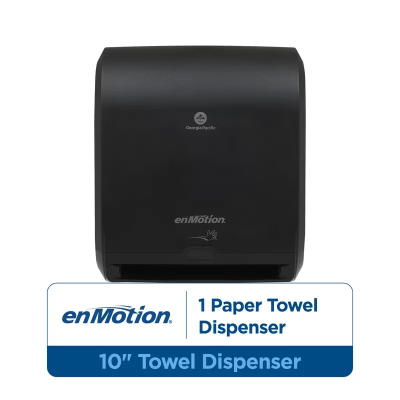 enMotion® Paper Towel Dispenser 9.5X14.7X17.3 IN Wall Mount Black 1-Roll Touchless Automatic 10IN Roll 1/Case