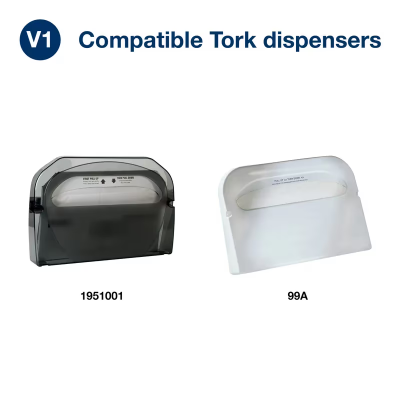 Tork Toilet Seat Cover V1 14.5X9.5 IN 14.5X9.5 IN White Half-Fold Universal Refill 12/Case