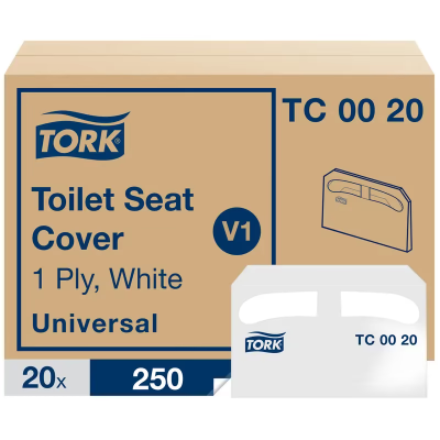 Tork Toilet Seat Cover V1 14.5X9.5 IN 14.5X9.5 IN White Half-Fold Universal Refill 12/Case
