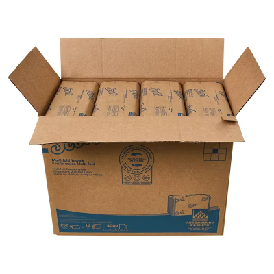Scott® Folded Paper Towel 8X9.4 IN White Multifold 250 Sheets/Pack 16 Packs/Case 4000 Sheets/Case