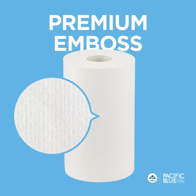 Pacific Blue Ultra™ Roll Paper Towel 9IN X400FT 1PLY White Standard Roll 5.5 9IN Roll 1.75IN Core Diameter 6 Rolls/Case