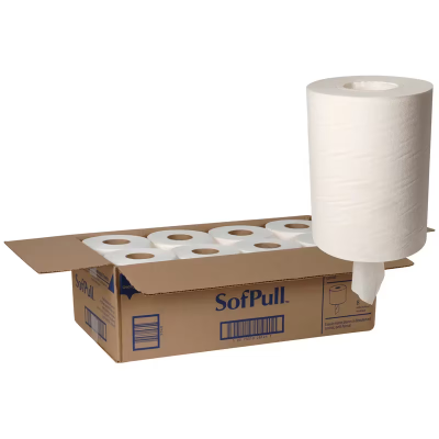 Sofpull® Roll Paper Towel 14.8X7.8 IN 1PLY White Centerpull 225 Sheets/Roll 8 Rolls/Case 1800 Sheets/Case