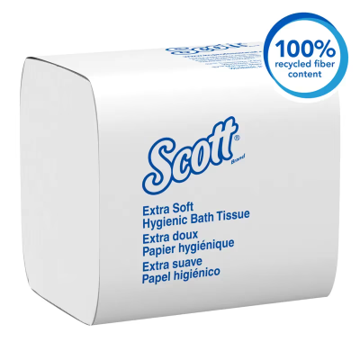 Scott® Toilet Paper & Tissue Sheets 4.5X8.3 IN 2PLY White Interfold High Capacity 250 Sheets/Roll 36 Rolls/Case