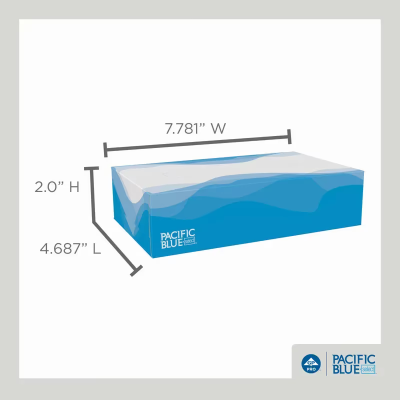 Pacific Blue Select Facial Tissue 8.4X7.5 IN 2PLY Tissue Paper White 1/2 Fold Flat Box 100 Sheets/Pack 30 Packs/Case