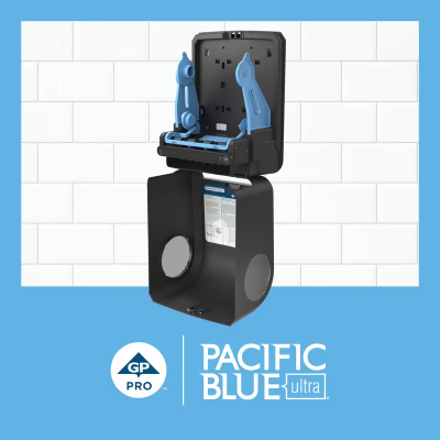 Pacific Blue Ultra™ Paper Towel Dispenser 9X12.9X16 IN Wall Mount Black 1-Roll Touchless High Capacity Automatic 1/Each