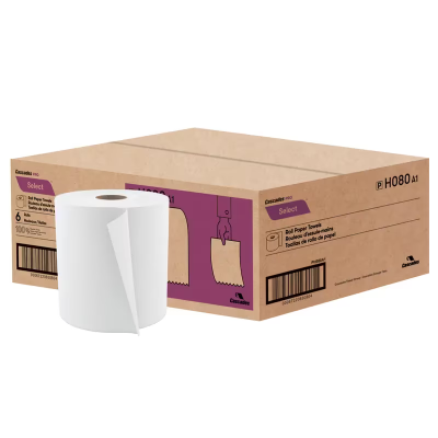 Cascades PRO Roll Paper Towel 7.9IN X800FT 1PLY White 1.9IN Core Diameter 6/Case