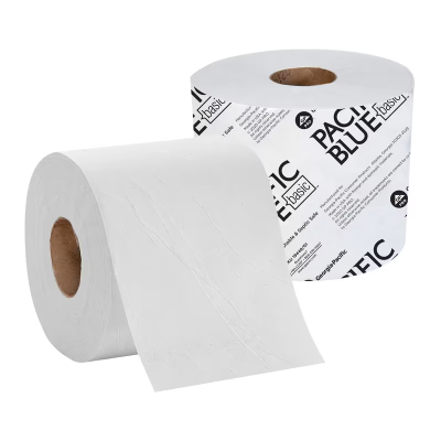 Pacific Blue Basic Toilet Paper & Tissue Roll 4X3.8 IN 2PLY White Standard EPA Indicator 1000 Sheets/Roll 48 Rolls/Case