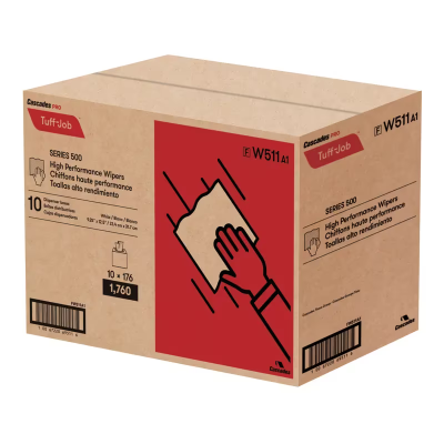 Cascades PRO Cleaning Wipe 9.25X12.5 IN PP White Multifold High Performance Pop-Up 1760/Case