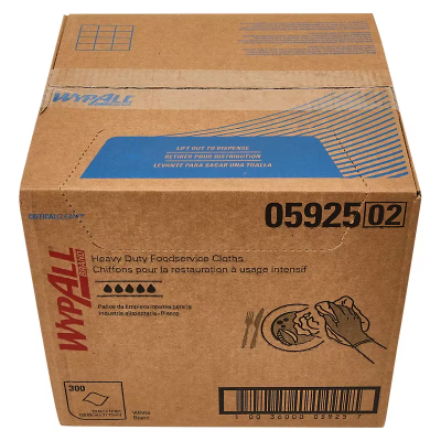 WypAll® X70 Food Service Cleaning Towel 23.5X12.5 IN Heavy Duty HydroKnit White 1/4 Fold 300/Case