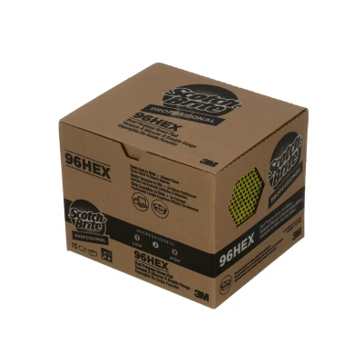 Scotch-Brite™ 96HEX Scouring Pad 5.75X5 IN Heavy Duty Fiber Green Yellow Hexagon Dual Purpose Dishwasher Safe 15/Case