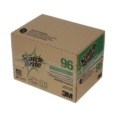 Scotch-Brite™ 96 General Purpose Scouring Pad 9X6 IN Medium Duty Fiber Dark Green Rectangle 20 Count/Box 3 Box/Case