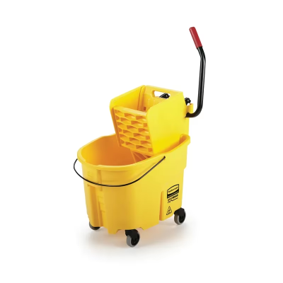 WaveBrake® Mop Bucket & Wringer 35 QT Plastic Yellow Side Press 1/Each