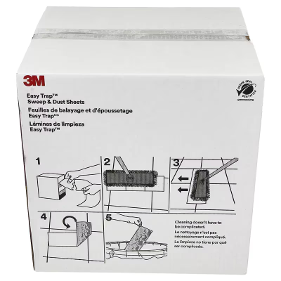 Easy Trap™ Dust Cloth 6X5 IN 125 FT White Disposable 2/Case