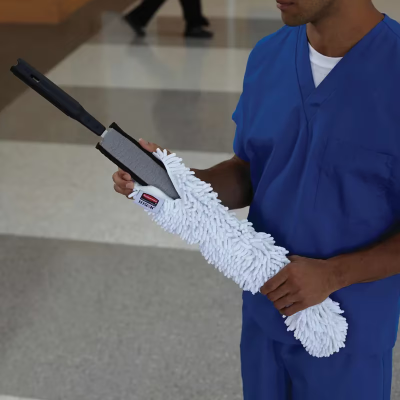 Executive Series™ HYGEN Dusting Wand & Duster 28.40X1.13X1.13 IN Microfiber White Quick Connect Flexi Wand 1/Each