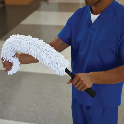 Executive Series™ HYGEN Dusting Wand & Duster 28.40X1.13X1.13 IN Microfiber White Quick Connect Flexi Wand 1/Each