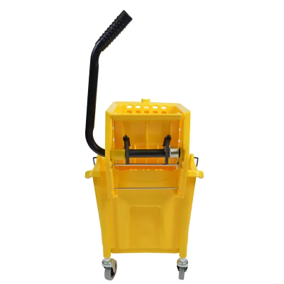 Mop Bucket & Wringer 35 QT Plastic Yellow Side Press 1/Each