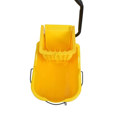 Mop Bucket & Wringer 35 QT Plastic Yellow Side Press 1/Each